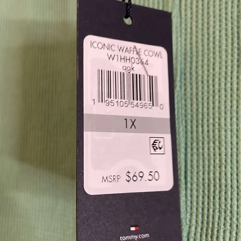 Tommy Hilfiger Plus Size Cotton Waffle-Knit Turtleneck Top - Picture 5 of 5